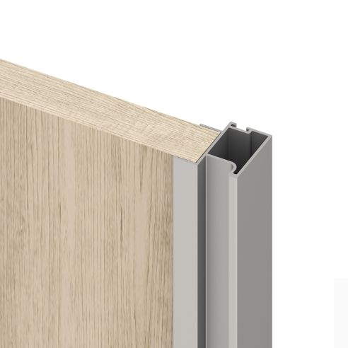 Emuca Kit di ferramenta per armadio 2 ante e chiusura ammortizzata Placard 74, Modello Maniglia Sharp, spessore 19 mm