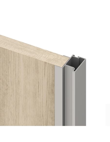 Emuca Kit di ferramenta per armadio 2 ante e chiusura ammortizzata Placard 74, Modello Maniglia Sharp, spessore 19 mm