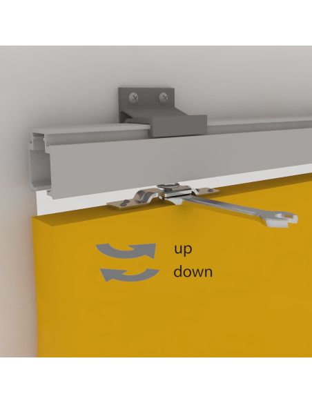 Emuca Sistema Railway per ante scorrevoli sospese in legno con chiusura soft., 80, Anodizzato opaco, Alluminio