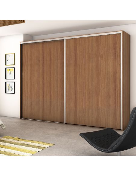 Emuca Kit di ferramenta per armadio a 2 ante e chiusura ammortizzata Placard 81, profilo Sharp, spessore 16 mm