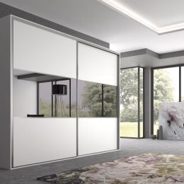 Emuca Kit di ferramenta per armadio a 2 ante e chiusura ammortizzata Placard 90, profilo Vall, spessore 19 mm 2