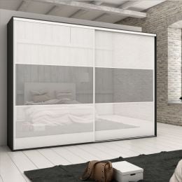 Emuca Kit di ferramenta per armadio a 2 ante e chiusura ammortizzata Placard 74, profilo Wave, spessore 16 mm 2