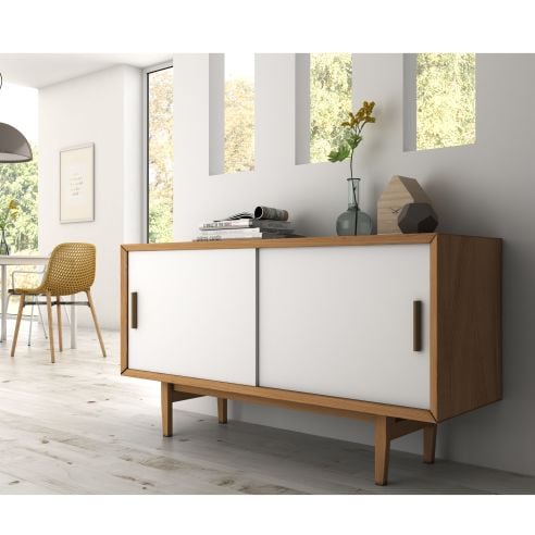 Emuca Kit di ferramentaper armadio 2 ante scorrevoli e chiusura soft Flow con binari incassati 2,35 m, pannelli non inclusi