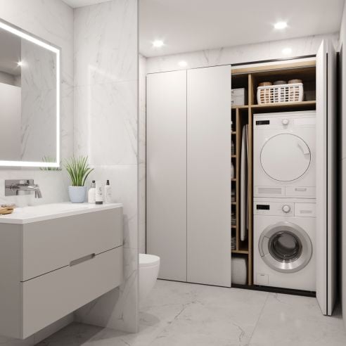 Emuca Kit di ferramenta per armadio 2 ante scorrevoli pieghevoli con chiusura soft Twofold, per 4 pannelli non inclusi