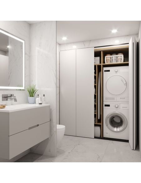 Emuca Kit di ferramenta per armadio 2 ante scorrevoli pieghevoli con chiusura soft Twofold, per 4 pannelli non inclusi