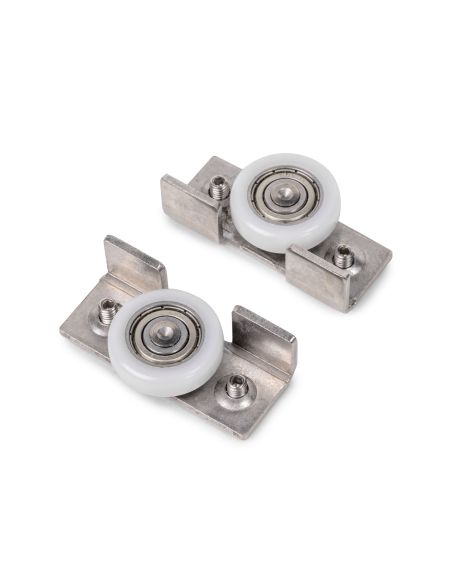 Emuca Kit di ferramenta per porta scorrevole appesa in legno Wall con chiusura soft, Acciaio, Alluminio e Tecnoplastica
