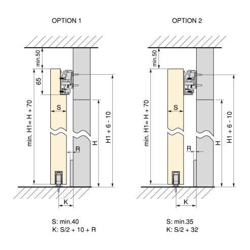 Emuca Kit di ferramenta per porta scorrevole appesa in legno Wall con chiusura soft, Acciaio, Alluminio e Tecnoplastica