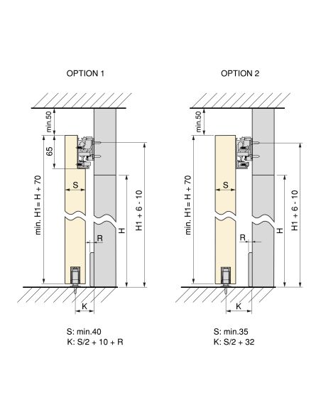 Emuca Kit di ferramenta per porta scorrevole appesa in legno Wall con chiusura soft, Acciaio, Alluminio e Tecnoplastica