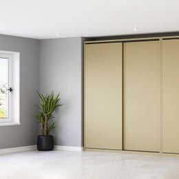 Emuca Kit di ferramenta per armadio 2 con porte scorrevoli e chiusura soft Flow con binari di superficie 2,35 m 2