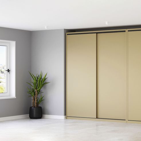 Emuca Kit di ferramenta per armadio 2 con porte scorrevoli e chiusura soft Flow con binari di superficie 2,35 m