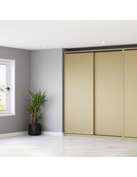 Emuca Kit di ferramenta per armadio 2 con porte scorrevoli e chiusura soft Flow con binari di superficie 2,35 m