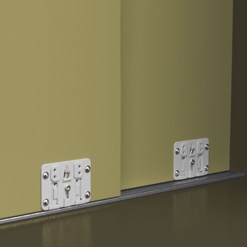 Emuca Kit di ferramenta per armadio 2 con porte scorrevoli e chiusura soft Flow con binari di superficie 2,35 m