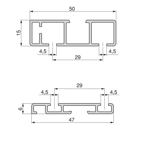 Emuca Kit di ferramenta per armadio 2 con porte scorrevoli e chiusura soft Flow con binari di superficie 2,35 m