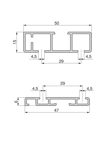 Emuca Kit di ferramenta per armadio 2 con porte scorrevoli e chiusura soft Flow con binari di superficie 2,35 m