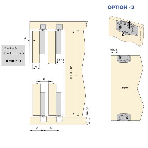 Emuca Kit di ferramenta per armadio 2 con porte scorrevoli e chiusura soft Flow2 con binari incassati 2,35 m