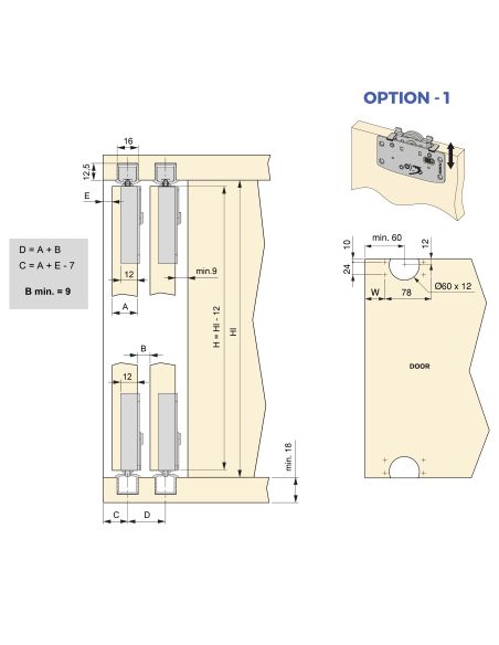 Emuca Kit di ferramenta per armadio 2 con porte scorrevoli e chiusura soft Flow2 con binari incassati 2,35 m