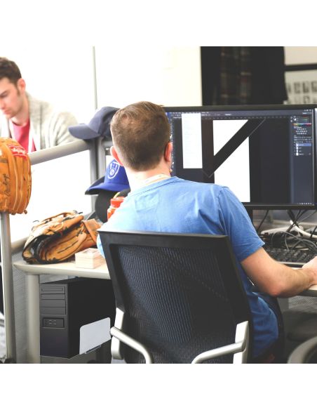 Emuca Supporto CPU, Verniciato alluminio, Acciaio