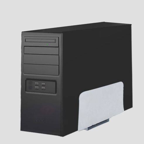 Emuca Supporto CPU, Verniciato alluminio, Acciaio