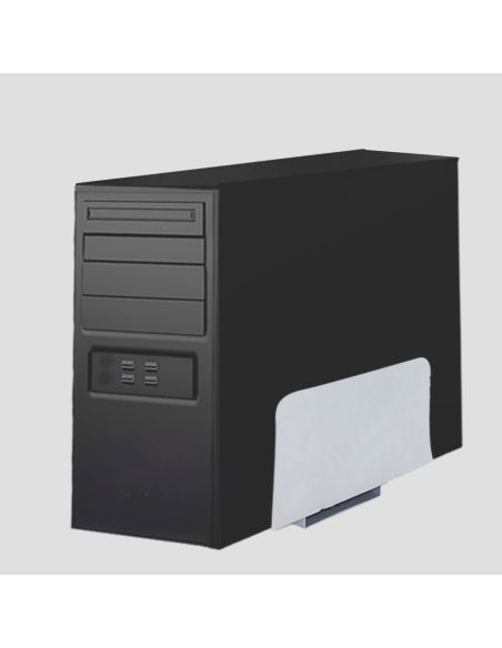 Emuca Supporto CPU, Verniciato alluminio, Acciaio