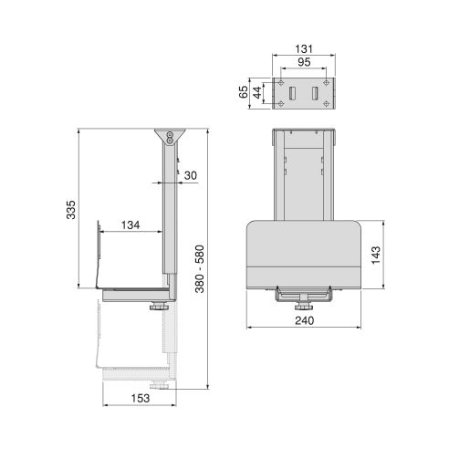 Emuca Supporto CPU, Verniciato alluminio, Acciaio