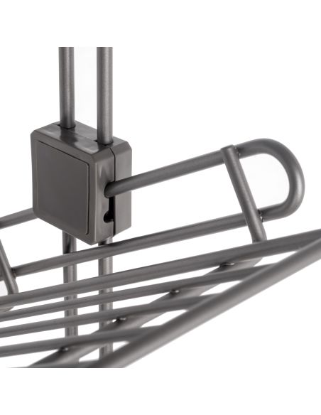 Emuca Porta scarpe estraibile laterale per armadi e cabine armadio Quartz, Destro, Acciaio, Titanio