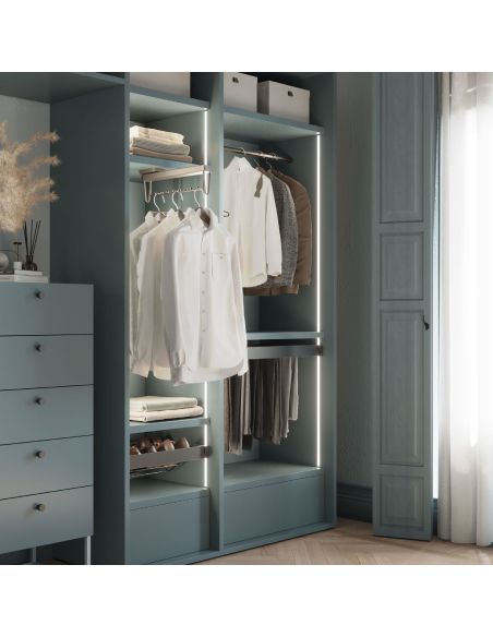 Emuca Appendiabiti estraibile Quartz, Tecnoplastica e Alluminio, Titanio