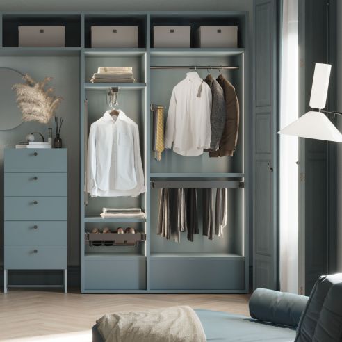 Emuca Appendiabiti estraibile Quartz, Tecnoplastica e Alluminio, Titanio