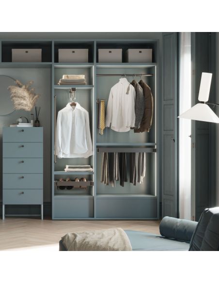 Emuca Appendiabiti estraibile Quartz, Tecnoplastica e Alluminio, Titanio