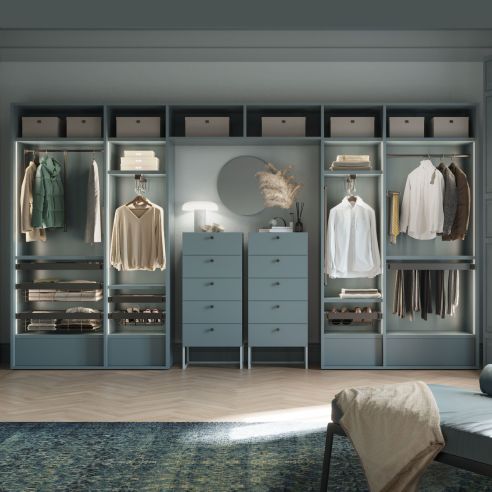 Emuca Appendiabiti estraibile Quartz, Tecnoplastica e Alluminio, Titanio