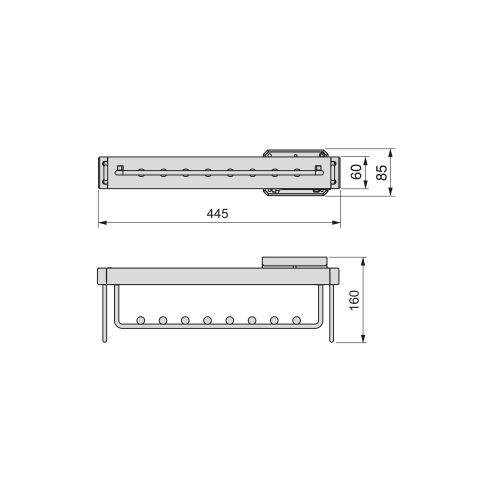 Emuca Appendiabiti estraibile Quartz, Tecnoplastica e Alluminio, Titanio