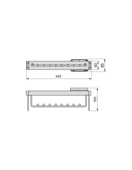 Emuca Appendiabiti estraibile Quartz, Tecnoplastica e Alluminio, Titanio