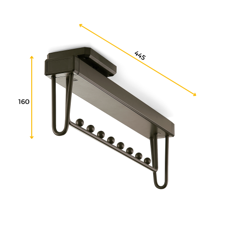 Emuca Appendiabiti estraibile Quartz, Tecnoplastica e Alluminio, Titanio