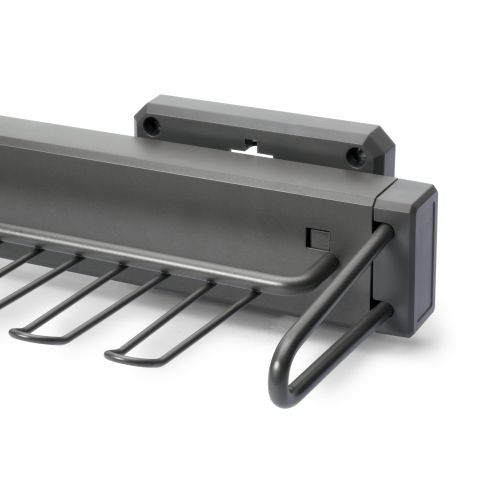 Emuca Porta-cravatte laterale estraibile Quartz, Tecnoplastica e Alluminio, Titanio