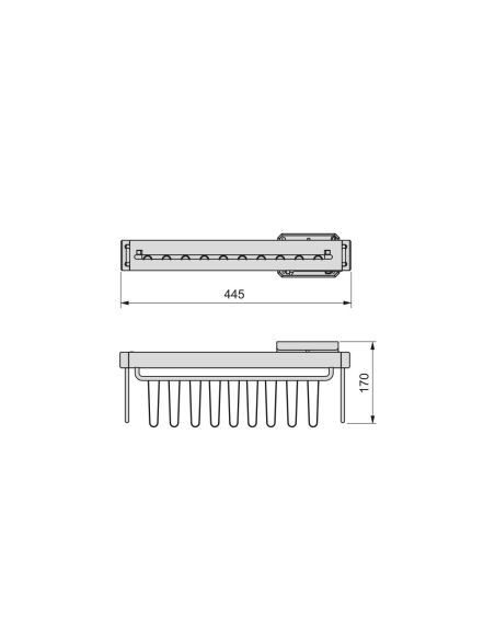 Emuca Porta-cravatte laterale estraibile Quartz, Tecnoplastica e Alluminio, Titanio