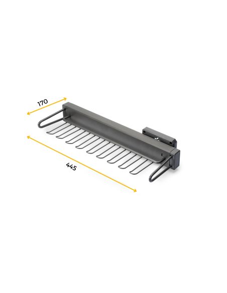 Emuca Porta-cravatte laterale estraibile Quartz, Tecnoplastica e Alluminio, Titanio