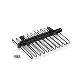 Emuca Portapantaloni estraibile, 11 aste, guide di estrazione totale, Acciaio, Verniciato nero