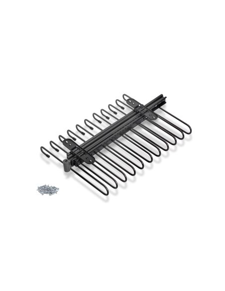 Emuca Portapantaloni estraibili, 11 aste, guide di estrazione totale, Acciaio, Titanio