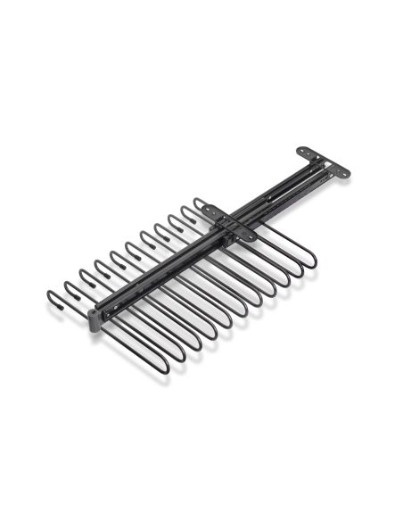 Emuca Portapantaloni estraibili, 11 aste, guide di estrazione totale, Acciaio, Titanio