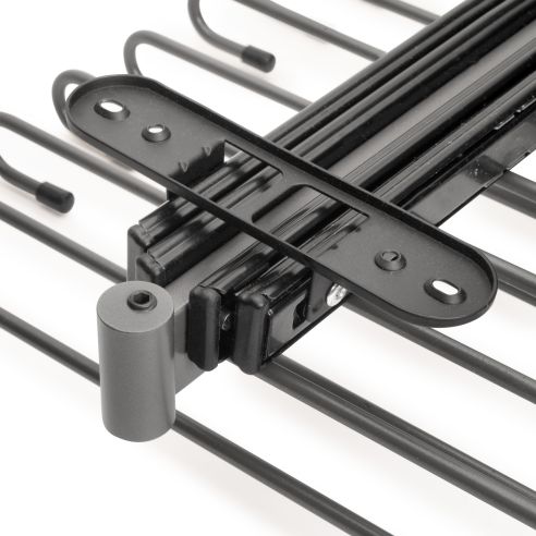 Emuca Portapantaloni estraibili, 11 aste, guide di estrazione totale, Acciaio, Titanio