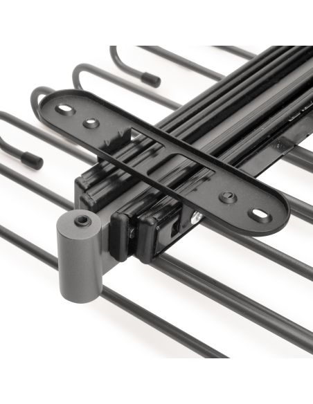 Emuca Portapantaloni estraibili, 11 aste, guide di estrazione totale, Acciaio, Titanio