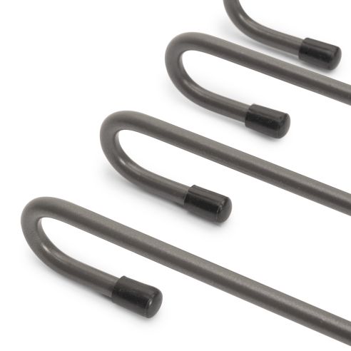 Emuca Portapantaloni estraibili, 11 aste, guide di estrazione totale, Acciaio, Titanio