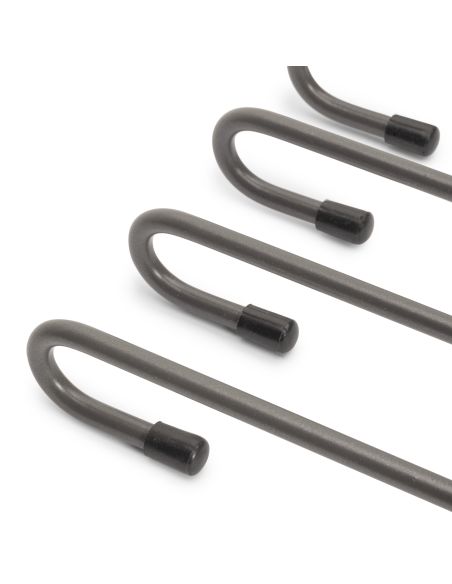 Emuca Portapantaloni estraibili, 11 aste, guide di estrazione totale, Acciaio, Titanio