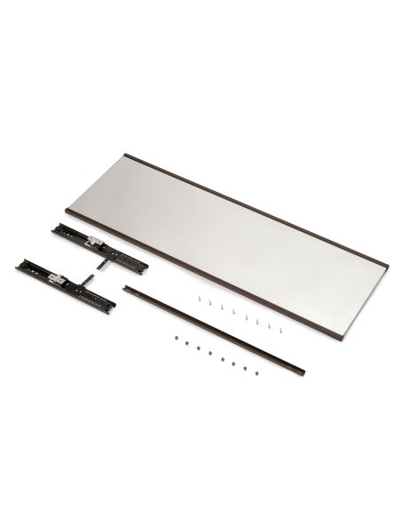 Emuca Specchio estraibile per interni di armadio., Verniciato moka, Acciaio e Tecnoplastica e Vetro