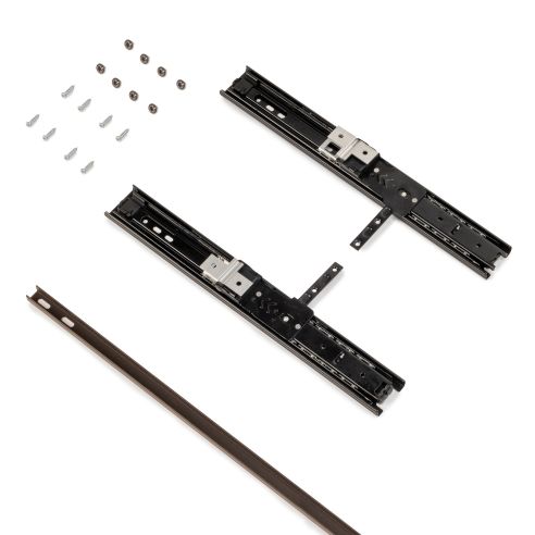 Emuca Specchio estraibile per interni di armadio., Verniciato moka, Acciaio e Tecnoplastica e Vetro