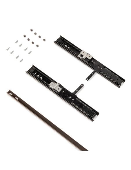 Emuca Specchio estraibile per interni di armadio., Verniciato moka, Acciaio e Tecnoplastica e Vetro