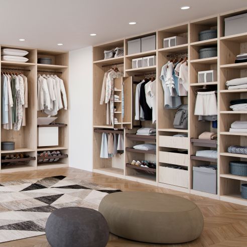 Emuca Specchio estraibile per interno dell'armadio, Acciaio e Tecnoplastica e Vetro, Verniciato grigio pietra