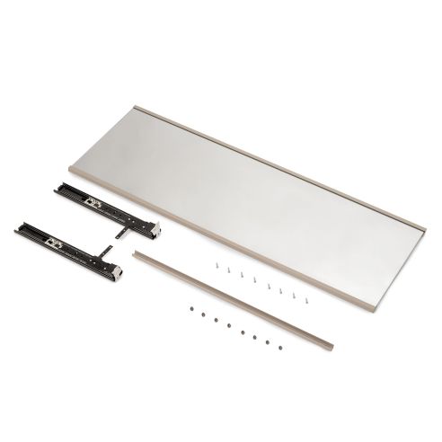 Emuca Specchio estraibile per interno dell'armadio, Acciaio e Tecnoplastica e Vetro, Verniciato grigio pietra