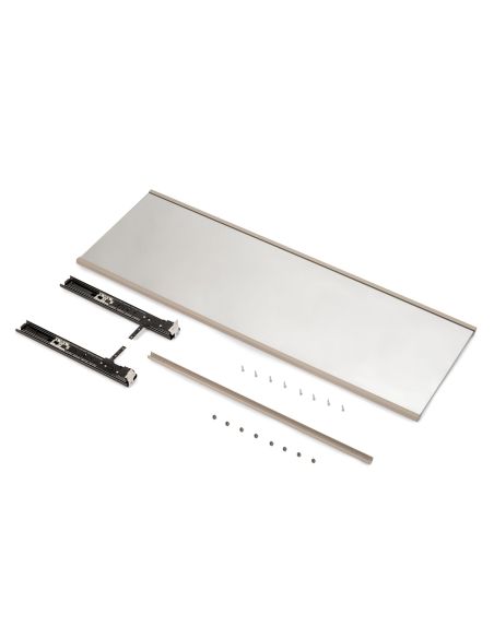 Emuca Specchio estraibile per interno dell'armadio, Acciaio e Tecnoplastica e Vetro, Verniciato grigio pietra