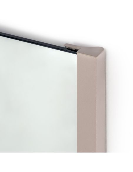 Emuca Specchio estraibile per interno dell'armadio, Acciaio e Tecnoplastica e Vetro, Verniciato grigio pietra