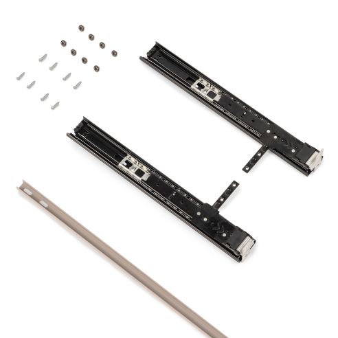 Emuca Specchio estraibile per interno dell'armadio, Acciaio e Tecnoplastica e Vetro, Verniciato grigio pietra